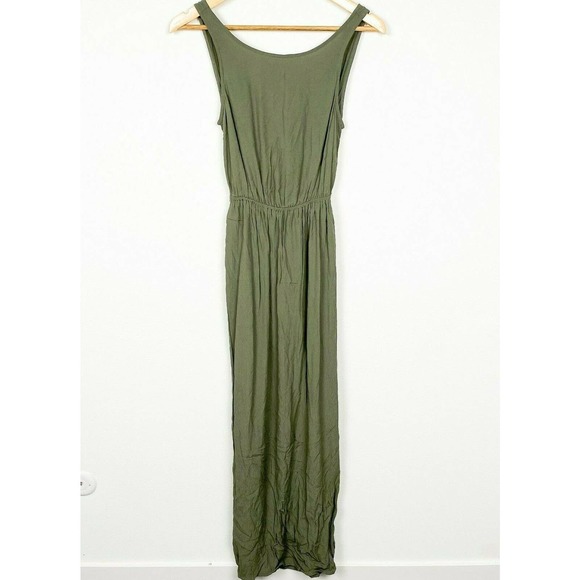 Asos Olive Green Sleeveless Round Neck Maxi Dress